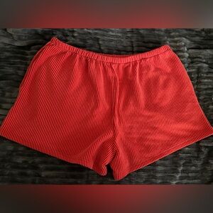 Coral Ribbed Shorts
